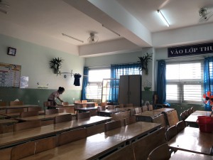 Tiểu học An Điền vệ sinh lần 3 để phòng chống virut Corona